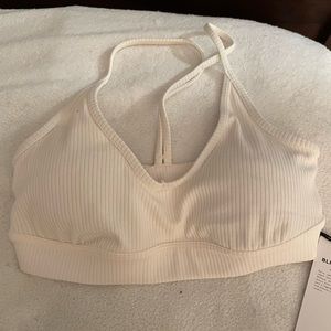 Alo yoga ribbed blissful bra size xs ivory brand new